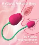 Rose 10 Fonksiyonlu Gül Başlıklı Gnokta Uyarıcı Giyilebilir Vibratör - Görsel 5