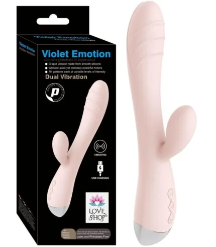 Çift Başlıklı Tavşan Vibratör- 12 Fonksiyonlu & USB Şarjlı Violet