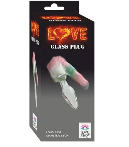 Tüylü kuyruklu Cam AnalPlug