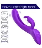 Üç Motorlu Klitoris Uyarıcı Vibratör Premium Saf Tutku %100 Liquid Silikon (Mor) - Görsel 4