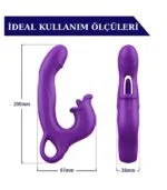 Üç Motorlu Klitoris Darbeli Vibratör Premium Saf Tutku %100 Liquid Silikon (Mor) - Image 8