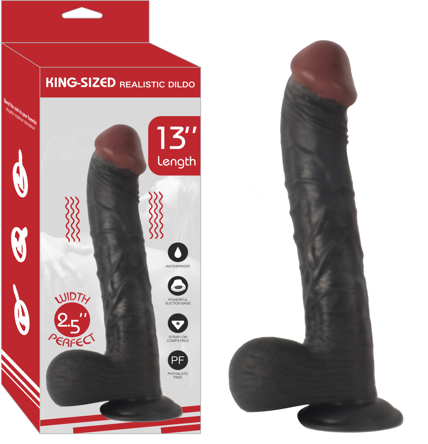 REALISTIK-DILDO-13-39-BLACK-resim-1693 REALİSTİK DİLDO 13' BLACK - Görsel 1