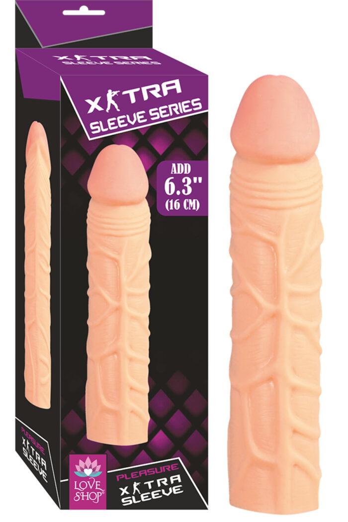 EXTRA SLEEVE SİLİKON PENİS KILIFI 16 CM 5 CM DOLGU TEN RENGİ - Görsel 7