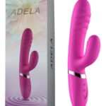 Adela Vıbrator * Klitorix Uyarıcılı Tavşan Vibratör * 21 cm Boy * 2 Motorlu * 12 Fonksiyonel Titreşim* Pembe Renkli