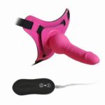 Harnes Silikon Vibratör Pembe Renk - 10 Fonksiyonlu Titreşim - 100% Silikon - Belden Bağlamalı Vibratör - 16 cm Pembe