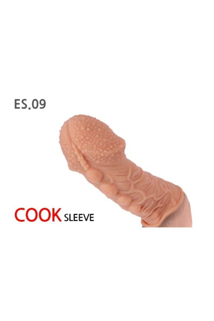 Ekstra Dolgu İle Kalınlaştıran Penis Kılıfı - COCK SLEEVE Kabatma Desenli Tırtıklı - Görsel 4