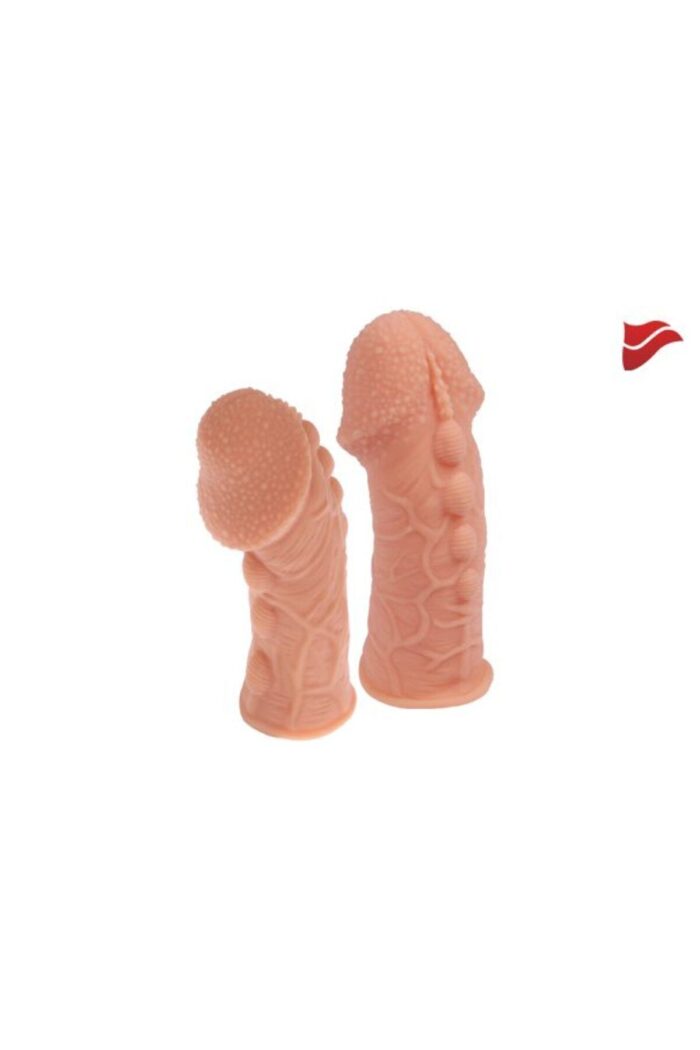 Ekstra Dolgu İle Kalınlaştıran Penis Kılıfı - COCK SLEEVE Kabatma Desenli Tırtıklı - Görsel 5