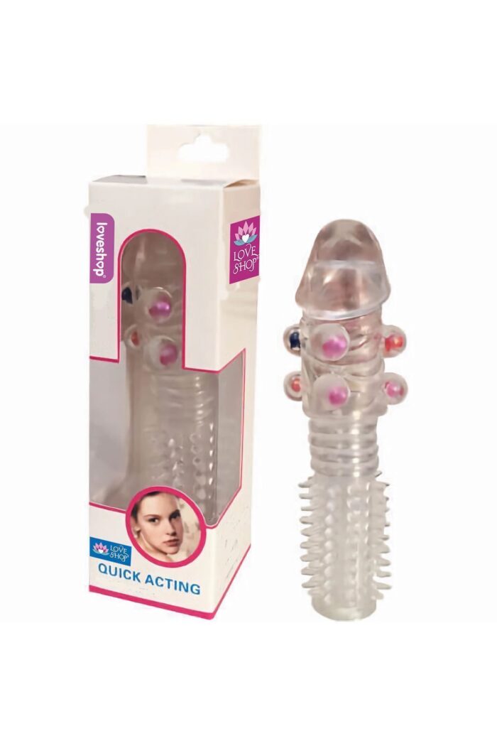 Vajinal Uyarı Özelliği, Penis Kılıfı - Tırtıklı Boncuklu - Image 2