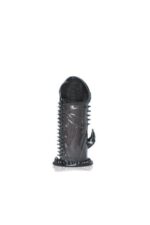 Vajinal Uyarıcı Tırtıklı Prezervatif Penis Kılıfı Kondom Titreşimli Siyah Klitoris Uyarıcılı - Görsel 2