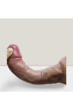 Ultra Gerçekçi Çift Katmanlı Dildo - Esnek Eğilip Bükülen Kıkırdaklı Silikon Vantuzlu 21.5 cm - Görsel 4