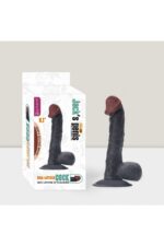 Jack's Dildo * Realistik Penis Dildo -22,5 cm - Siyah Ten Rengi - Vantuzlu ve Testisli En Üst Kalite Lüks Malzeme