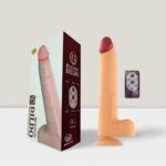 Realistik Penis Vibratör 19 cm Açık Ten Rengi 12 Titreşim Modu Yüksek Vantuzlu 360 Derece Rotasyon Isıtmalı