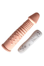 Özel Tırtıklı Titreşimli Kumandalı Dildo - Yukarı Aşağı Rotasyonlu ve Realistik Doku Vibratör Penis - Görsel 3