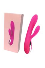 Pembe Titreşimli Isıtıcılı USB Şarjlı (Anal Vajinal ) Kullanım Tavşan Vibratör -21 cm--2 Motor