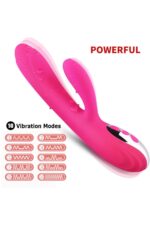 Pembe Titreşimli Isıtıcılı USB Şarjlı (Anal Vajinal ) Kullanım Tavşan Vibratör -21 cm--2 Motor - Görsel 2