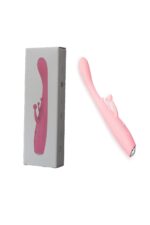 Klitoris Uyarıcılı Titreşimli Tavşan Vibratör - USB Şarjlı - Pembe-Vajinal ve Anal Kullanılabilir
