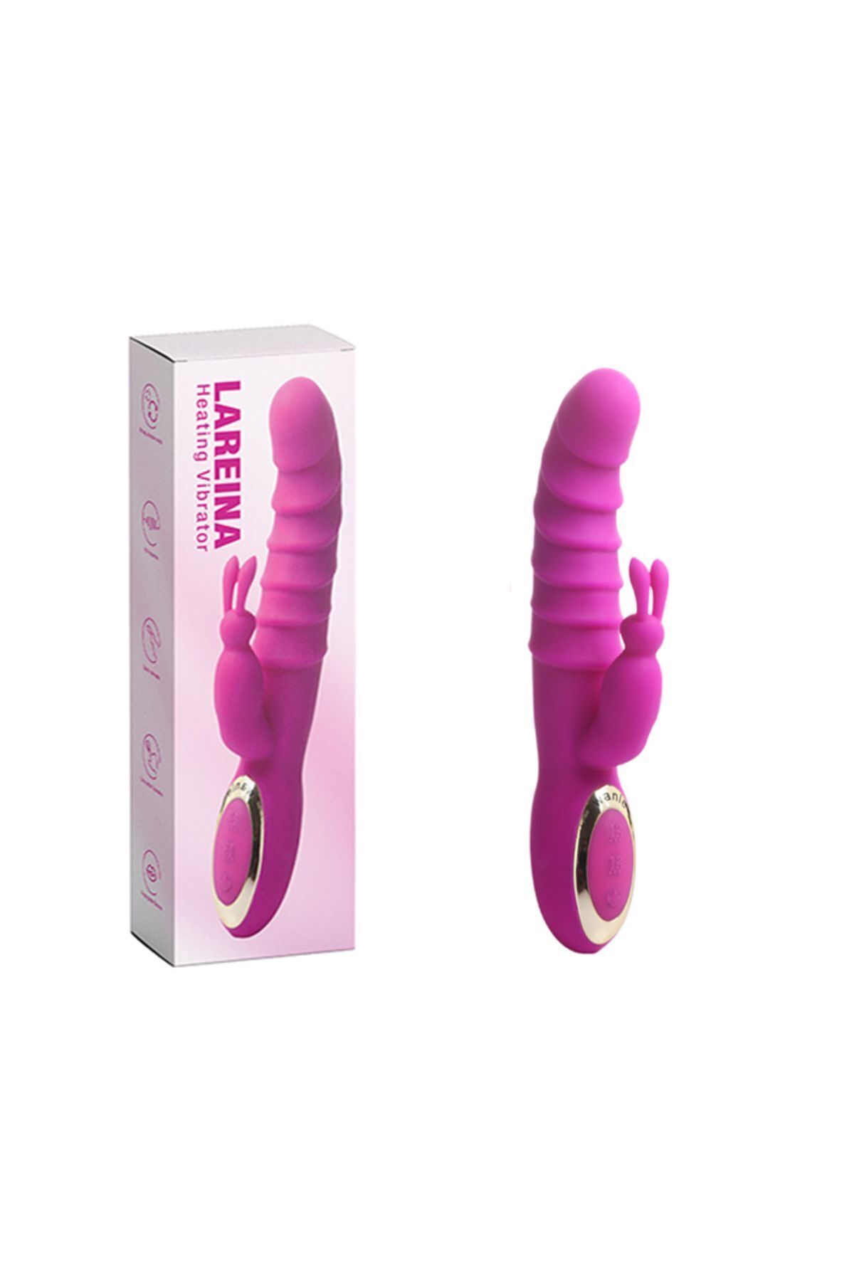 1_org_zoom Isıtmalı Pembe Titreşimli Klitoris Uyarıcılı Tavşan Vibratör USB Şarjlı 10 Foksiyon 2 Motor Tırtıklı - Görsel 1