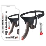 Samuel Strap-On 23cm, Siyah, Titreşimli Belden Bağlama, TPE, Cilt Dostu, Realistik - Gizli Paketleme