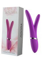 USB Şarjlı Mor Çift Başlıklı Vibratör - Özel Tasarım 22 cm