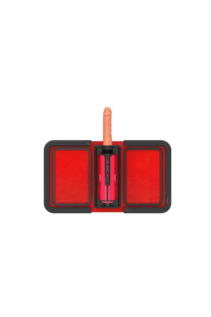 Özel Dekor Çantalı Haz Makinesi - 14 cm Yapay Penis, , Kırmızı - Image 2