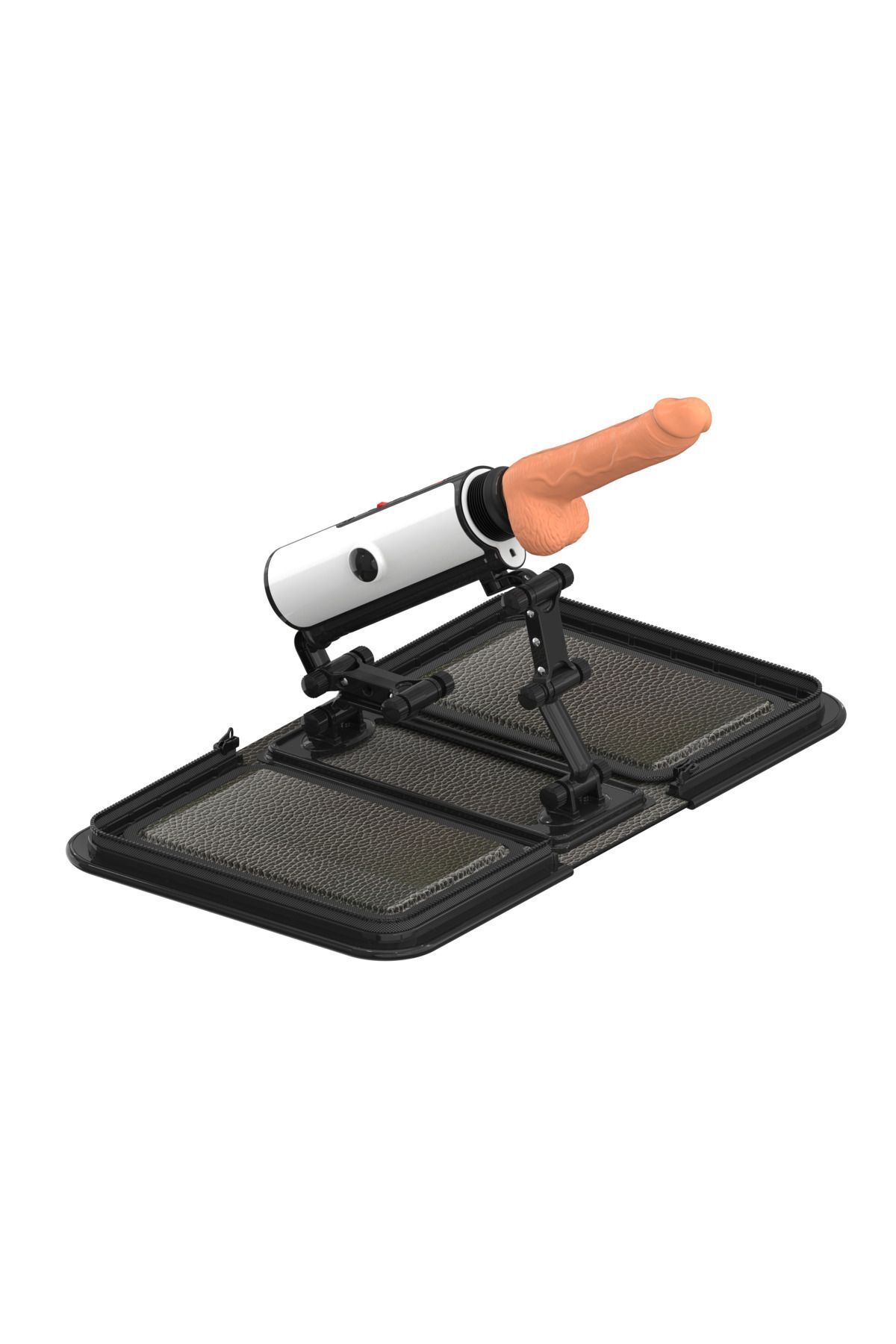 1_org_zoom Özel Dekor Çantalı Sex Makinesi - 16 cm Yapay Penis, 190 Sürtünme, Beyaz - Görsel 1