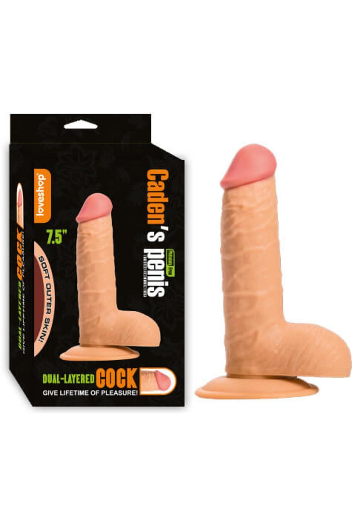 1_org_zoom Caden's Realistik Penis - 19cm, Açık Ten Rengi, Cilt Dostu & Vantuz Özellikli - Image 1