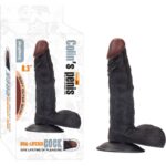 Colin's Realistik Penis - 21 cm Uzunluk, Siyah Ten Rengi, Yüksek Vantuzlu, Cilt Dostu & PVC İçermez