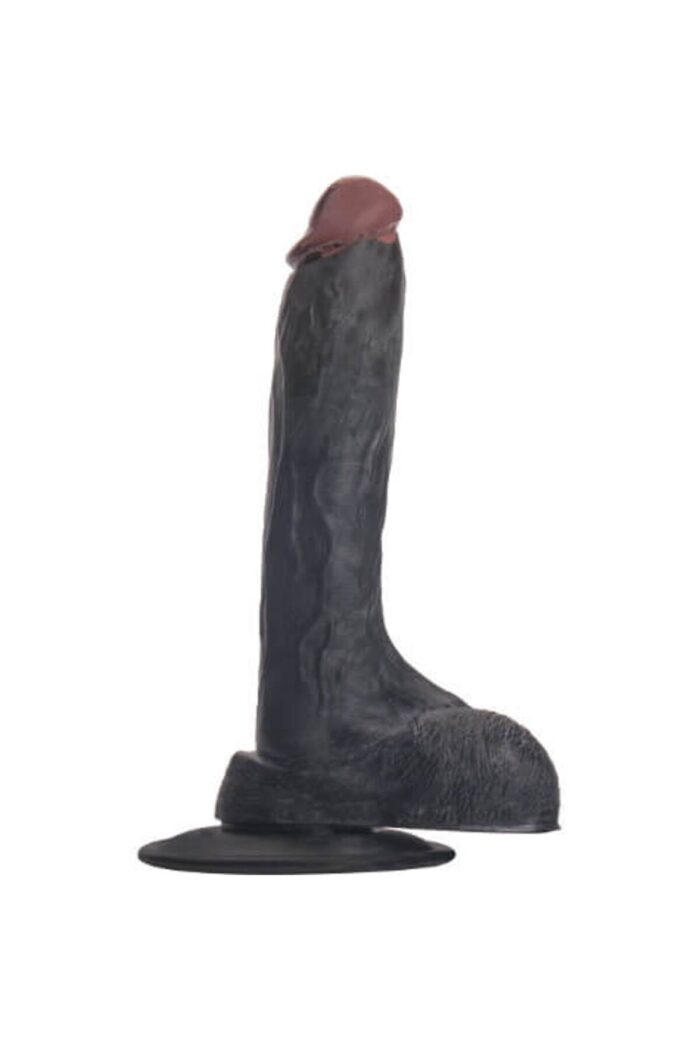 Adam's 19cm Realistik Penis - Siyah Ten Rengi, Vantuzlu, Kaliteli TPE - Görsel 2