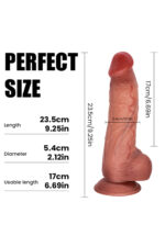 Raul Titreşimli Realistik Dildo – Çift Katman TPE, Kumandalı, 23,5 cm - Image 8