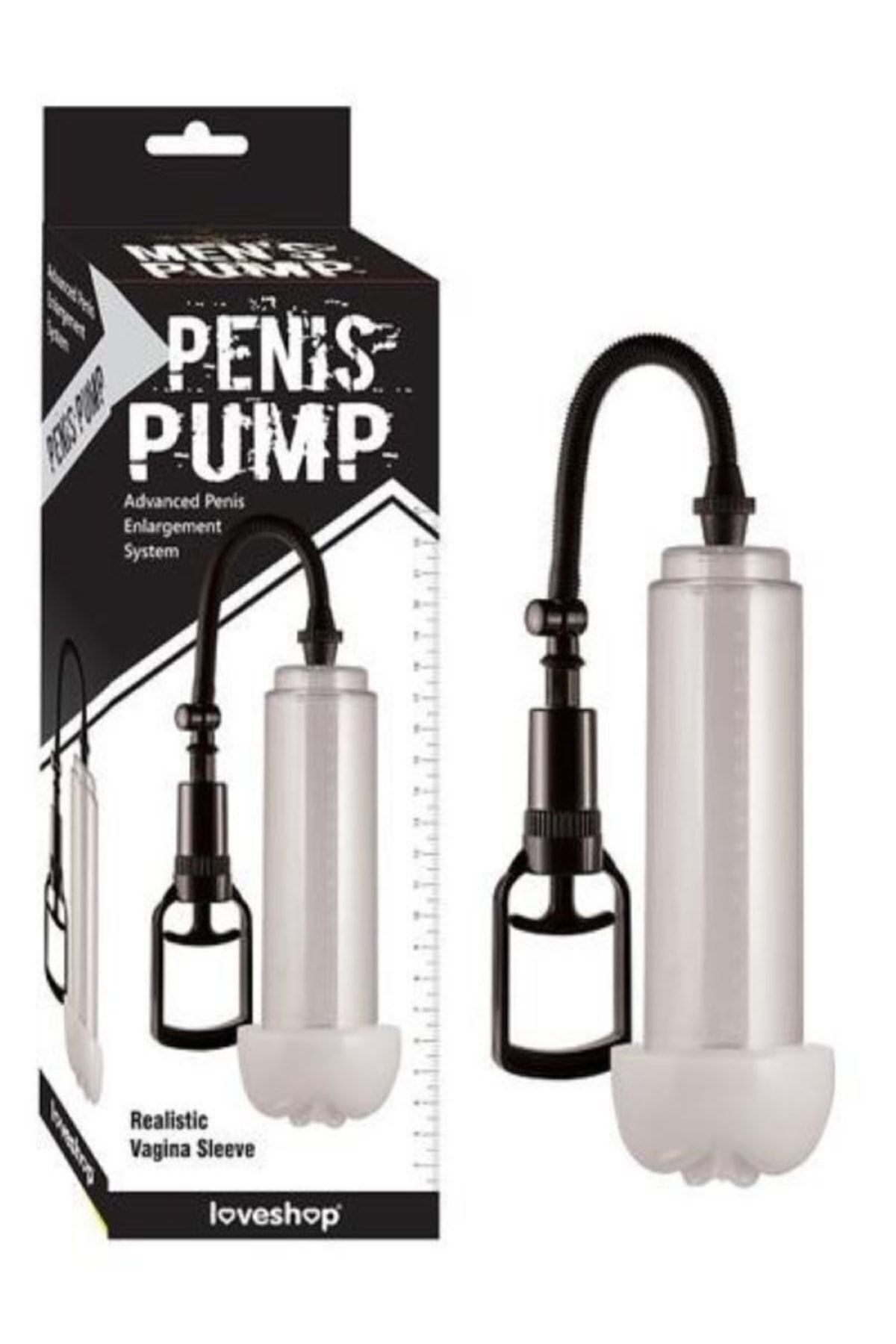 1_org_zoom Penis Pump Penis Pompaları/Vajina Girişli Penis Pompası * 20 cm Şeffaf Silindirli - Görsel 1