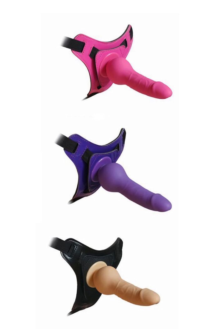 Harnes Silikon Dildo TEN rengi 10 Fonksiyonlu Titreşim Ve Belden Bağlamalı Tasarım - 16 Cm - Görsel 2