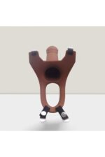 Silicone Curved Dong 5.7'' * Silikon Kavisli 14,5 cm Boyunda 4 cm Dolgu İçi Boş Orjinal Kemerli Belden Bağlama - Kahverengi - Görsel 2