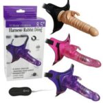 Harness-rabbit Dong Titreşimli Strapon Ten Rengi- - 8,5 ' UZUNLUK - 10 FARKLI TİTREŞİM MODU - TAVŞAN ŞEKLİNDE UYARICILI