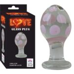 CAM ANAL PLUG* 1.SINIF KALİTE CAM ANAL PLUG * 9 CM BOY 4,4 CM EN * PÜRÜZSÜZ PEMBE BENEKLİ * BEYAZ ANAL PLUG