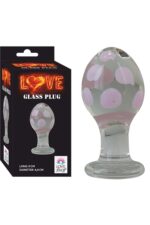 CAM ANAL PLUG* 1.SINIF KALİTE CAM ANAL PLUG * 9 CM BOY 4,4 CM EN * PÜRÜZSÜZ PEMBE BENEKLİ * BEYAZ ANAL PLUG