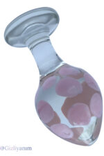 CAM ANAL PLUG* 1.SINIF KALİTE CAM ANAL PLUG * 9 CM BOY 4,4 CM EN * PÜRÜZSÜZ PEMBE BENEKLİ * BEYAZ ANAL PLUG - Image 3