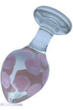 CAM ANAL PLUG* 1.SINIF KALİTE CAM ANAL PLUG * 9 CM BOY 4,4 CM EN * PÜRÜZSÜZ PEMBE BENEKLİ * BEYAZ ANAL PLUG - Image 4