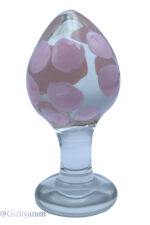 CAM ANAL PLUG* 1.SINIF KALİTE CAM ANAL PLUG * 9 CM BOY 4,4 CM EN * PÜRÜZSÜZ PEMBE BENEKLİ * BEYAZ ANAL PLUG - Image 6