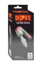 Pembe-Beyaz -Yeşil Renkte Tüylü Cam Anal Plug - Detaylı Tasarım - Cilt Dostu - Uzunluk 11 cm-3,8 cm En - Görsel 2