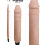 Açık Ten Renkli Titreşimli Damarlı Vibratör Dildo -