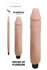 Açık Ten Renkli Titreşimli Damarlı Vibratör Dildo -