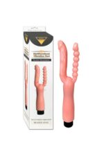 Çift Girişli Çatal Şeklinde İkili Penis Anal Plug - Çok Yönlü ve Güvenli Anal Deneyimi* Titreşimli,12 cm Uzunluğunda * Ten Renginde