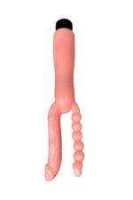 Çift Girişli Çatal Şeklinde İkili Penis Anal Plug - Çok Yönlü ve Güvenli Anal Deneyimi* Titreşimli,12 cm Uzunluğunda * Ten Renginde - Görsel 3