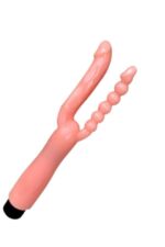 Çift Girişli Çatal Şeklinde İkili Penis Anal Plug - Çok Yönlü ve Güvenli Anal Deneyimi* Titreşimli,12 cm Uzunluğunda * Ten Renginde - Görsel 5