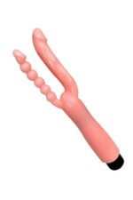 Çift Girişli Çatal Şeklinde İkili Penis Anal Plug - Çok Yönlü ve Güvenli Anal Deneyimi* Titreşimli,12 cm Uzunluğunda * Ten Renginde - Görsel 6